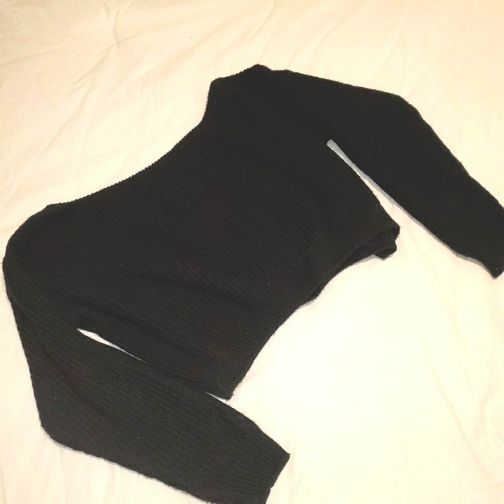 Cropped Off Shoulder Sweater